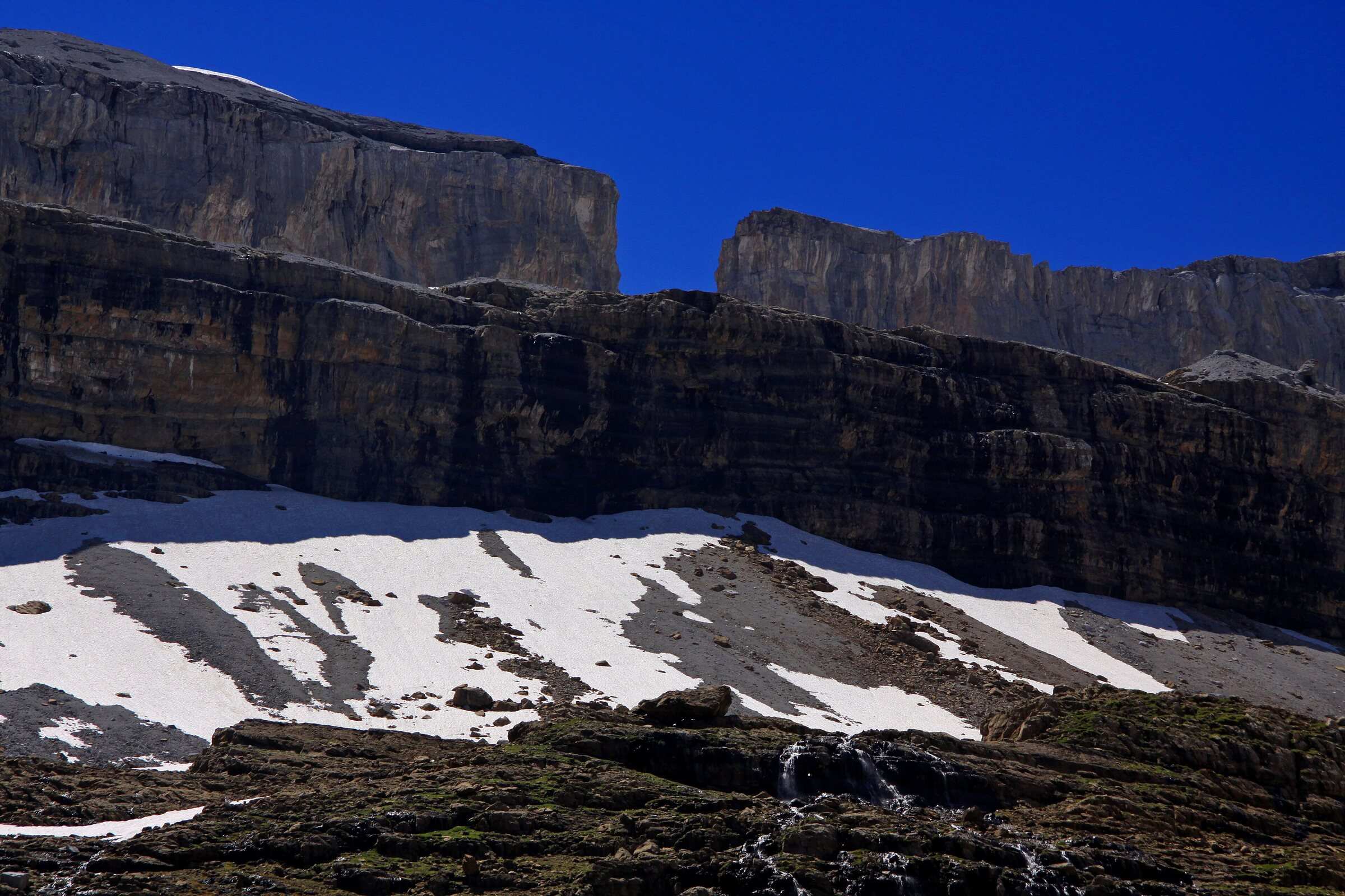 The Brèche de Roland seen from the Sarradets valley, on the way up