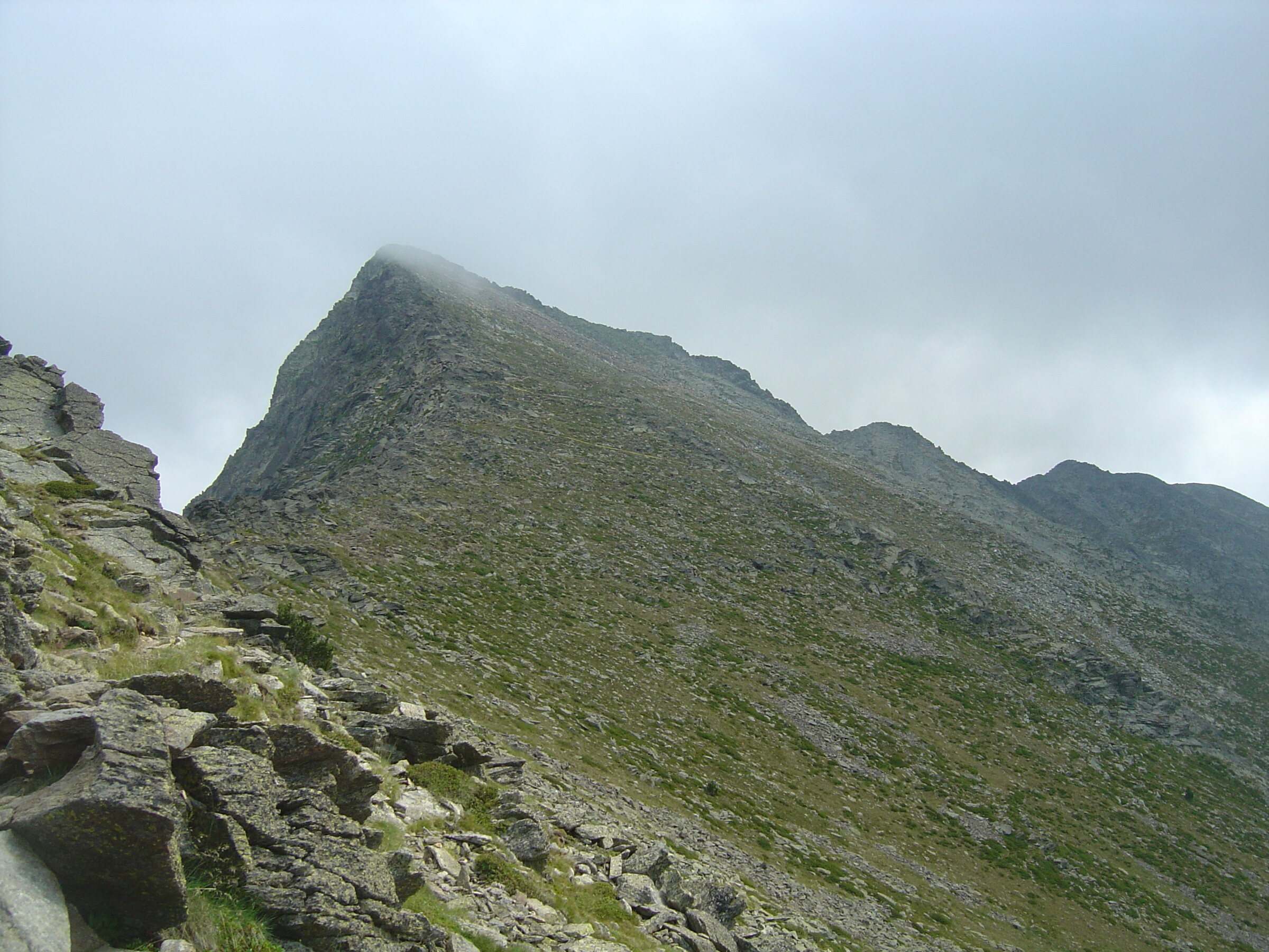 Pic du Canigou seen from La Portella, on the ascent route from the Cortalets