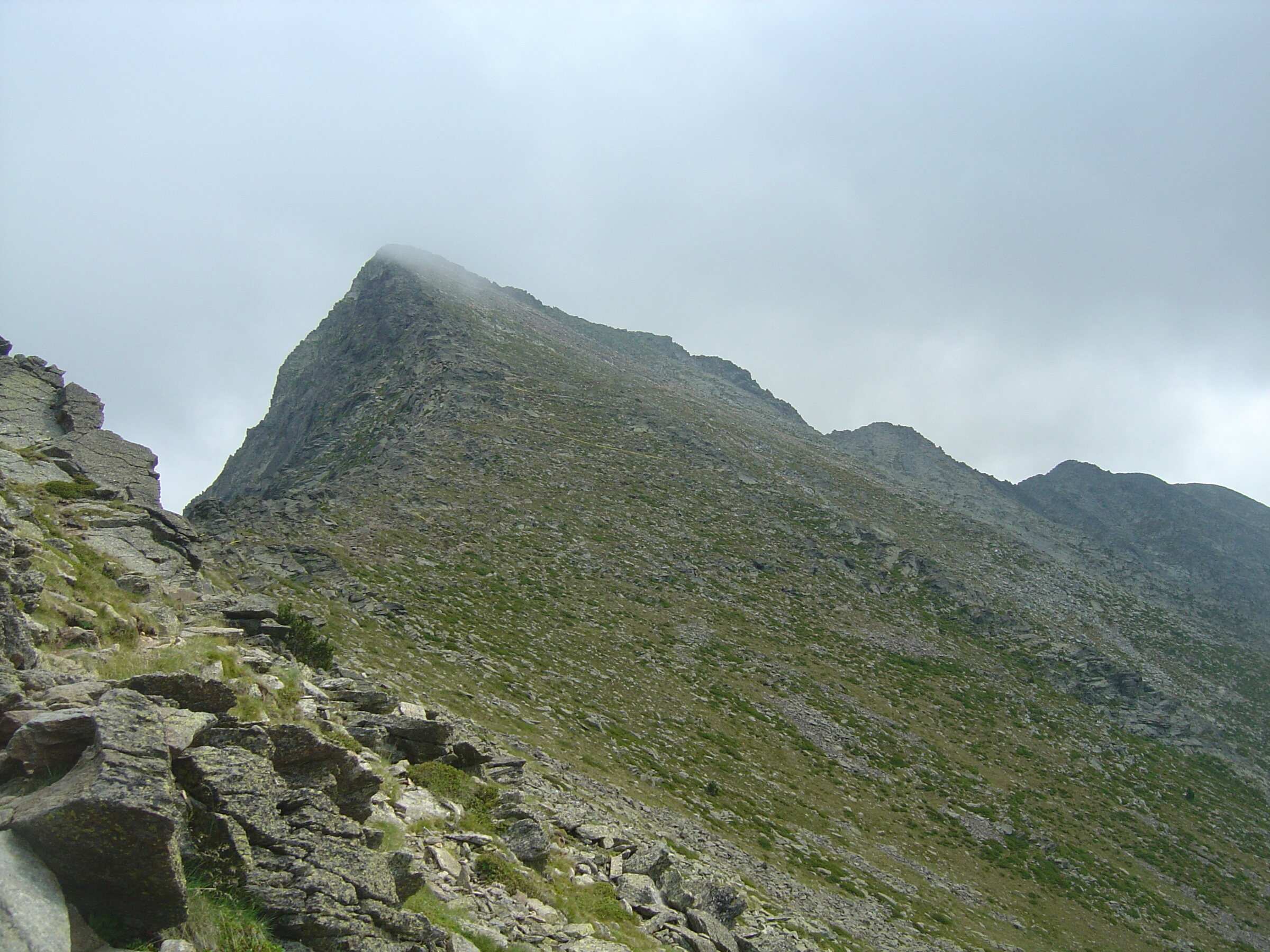 Pic du Canigou seen from La Portella, on the ascent route from the Cortalets